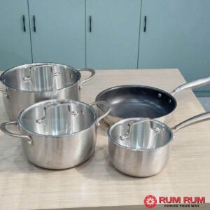 Bộ nồi inox Grand King 4 món đáy liền inox 304 cao cấp 1